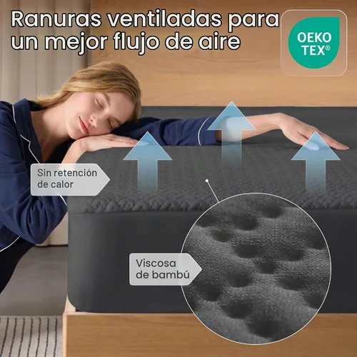 Vista 3 de Protector de colchón individual 100% impermeable, protección de 360 grados contra derrames, manchas y accidentes para padres y dueños de mascotas