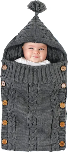 Vista 3 de Hudson Baby Unisex Baby Knitted Baby Lounge Stroller Wrap Sack, Navy, One Size (Pack of 2)