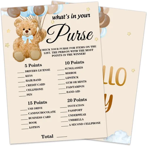 Vista 6 de Juegos de baby shower, búsqueda de palabras para bebés, doble cara, divertidas ideas y suministros para fiesta de bebé para niña o niño. Bonito