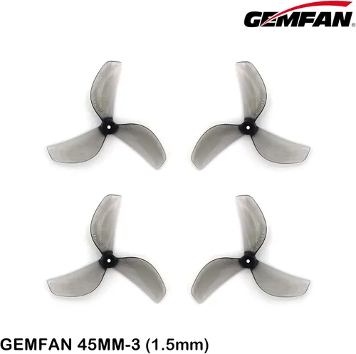 Vista 4 de Gemfan - 12 pares de accesorios de hélice de 3 cuchillas de 1.772 in con agujero de eje de 0.059 in para RC FPV Whoop Drone Freestyle Quadcopter