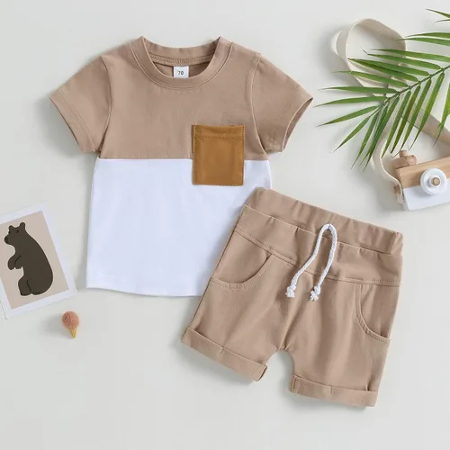 Vista 51 de Conjunto de camiseta de manga corta para bebé niño y niña, camiseta de manga corta, pantalones cortos casuales, ropa para recién nacidos, 6, 12, 18