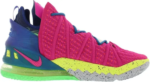Vista 2 de Nike Tenis de baloncesto Lebron 18 para hombre, NegroVerde Eléctrico-Negro