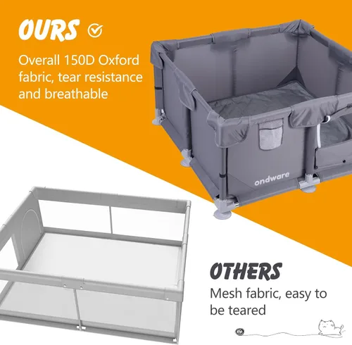Vista 6 de Corralito para cachorros, 28 x 28 x 15 pulgadas, corralito para perros en interiores, corralito de animales pequeños con puerta para pollitos