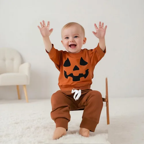 Vista 3 de Conjunto de camisa larga y divertida para bebé niño y niña, ropa de primera Navidad, 6, 12, 18, 24 meses, 2T