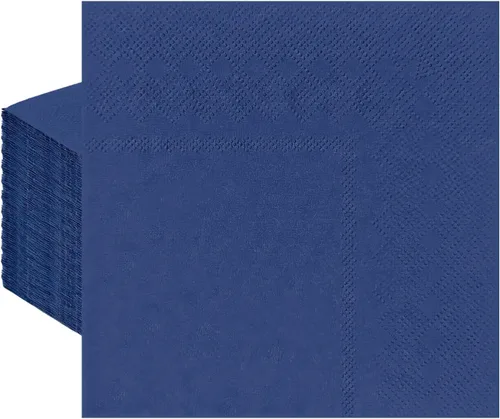 Vista 13 de 50 servilletas de cóctel de 3 capas de color azul bebé, servilletas de postre, servilletas de papel desechables para bodas, fiestas de cumpleaños