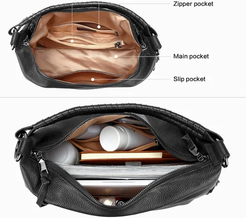 Vista 4 de BOSTANTEN Bolso de mano de cuero para mujer, bolsos de hombro