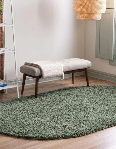 Vista 405 de Unique Loom Colección Davos Shag - Alfombra Lino