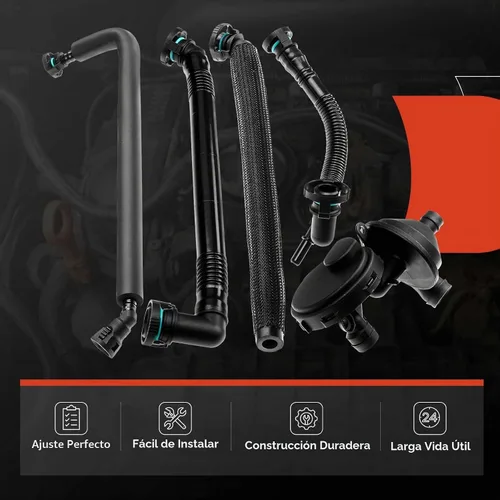 Vista 2 de A-Premium Kit de 5 piezas de válvula de ventilación del cárter (PCV) y manguera de respiradero, separador de ventilación, compatible con modelos BMW