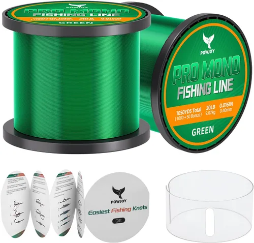 Vista 18 de Monofilament Fishing Line, Invisible Nylon Wire, Knot Guide Cards Transparente
