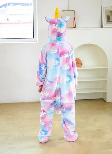 Vista 3 de Mameluco de unicornio para pijamas de animales, cosplay, disfraz unisex de Halloween