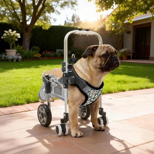 Vista 3 de 2 Wheels Dog Wheelchair for Back Legs, Pet Hind Limb Rehabilitation, Older,Disabled, Dog Wheelchair Cart w/ Disabled Hind Legs Walking, Fits Small