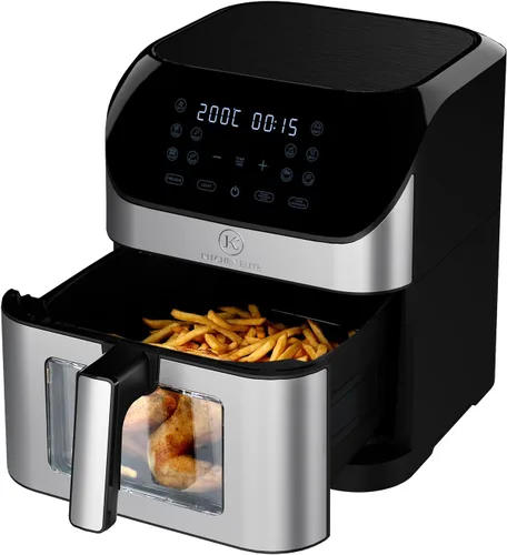 Vista 10 de [Usado] Freidora de aire Kitchen Elite de acero inoxidable con ventana de visualización, XL de 8.5 cuartos de galón, freidora grande de aire 8 en 1