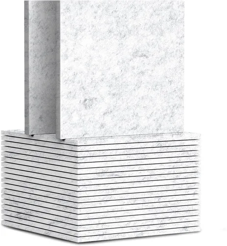 Vista 17 de TroyStudio 20 piezas de paneles acústicos autoadhesivos - Paneles absorbentes de sonido de 12 x 12 x 0.32 pulgadas, paneles de sonido decorativos