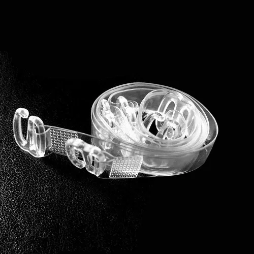 Vista 6 de Correa invisible transparente para brasier antideslizante, ajustable, suave, 2 pares de correas de hombro transparentes
