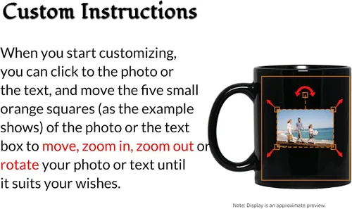 Vista 5 de Taza de café personalizada, taza de café personalizada, taza de cerámica negra de 11 onzas con texto o logotipo, regalo personalizado de doble cara