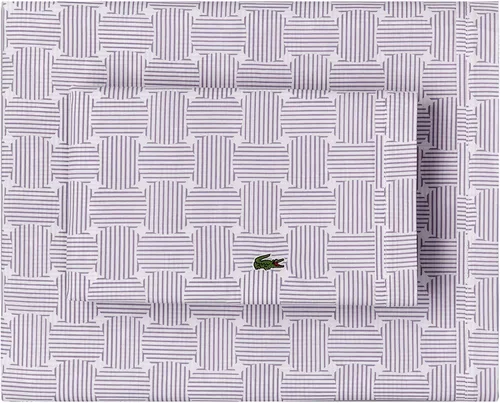 Vista 24 de Lacoste Juego de sábanas de algodón de 4 piezas, archivo, rosa barroco, Queen