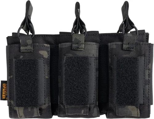 Vista 22 de EXCELENTE ELITE SPANKER - Funda de munición de tipo MOLLE con parte superior abierta, individual/doble/triple, para cargadores elásticos de rifle M4