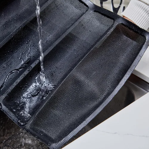 Vista 5 de SIFLEMOD Molde de silicona para baguette, bandeja antiadherente de malla flexible, forros perforados para hornear sándwiches, formas de hornear pan