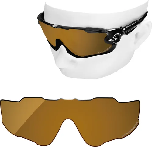 Vista 2 de OOWLIT Lentes de repuesto compatibles con Oakley Jaw-breaker OO9290 Sunglass Peach Gold Polarized