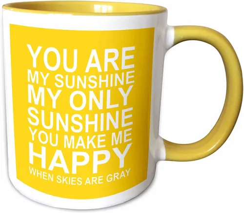 Vista 16 de 3dRose You are my sunshine. Taza negra de dos tonos de 11 oz