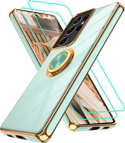 Vista 118 de Funda para Motorola Moto G 5G 2024: Funda Moto G Play 5G 2024 con 2 piezas de protectores de pantalla, soporte de anillo de rotación de 360°