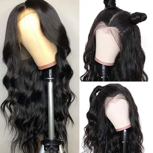 Vista 8 de Pelucas de cabello humano ondulado con encaje frontal de 13 x 4 HD, predepilada con Baby Hair, pelucas de cabello humano sin pegamento para mujeres