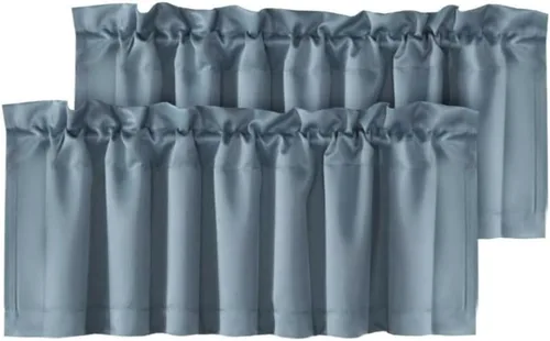 Vista 39 de H.VERSAILTEX - Cenefa térmica para ventana con dobladillo para barra, para oscurecer las habitaciones; ideales para la cocina, 52” x 18” Gris paloma