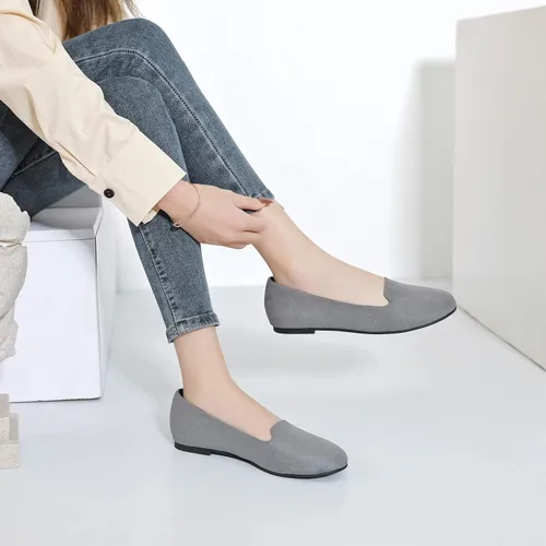 Vista 4 de Ataiwee - Zapatos planos anchos para mujer, cómodos zapatos de ballet simples