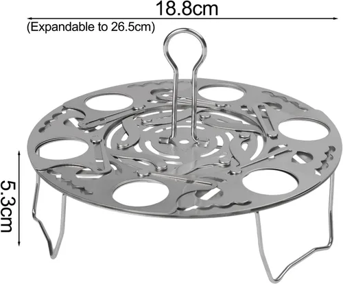 Vista 4 de Adjustable Stainless Steel Steamer Basket, Expandable Vegetable Steaming Rack With Foldable Feet For Pressure Cooker And Pot, 304 Metal Kitchen