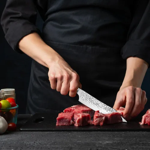 Vista 5 de Cuchillo de chef de 8 pulgadas, cuchillo de chef súper afilado, cuchillo de cocina para cocinero casero, cuchillo universal de acero inoxidable al