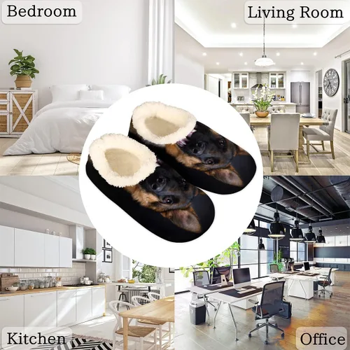 Vista 6 de Bardic Pantuflas de casa para mujeres y hombres, antideslizantes, acogedoras, divertidas, mullidas, para interiores y exteriores
