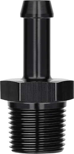 Vista 7 de EVIL ENERGY Adaptador de Conexión de Púa de Manguera 1/2" NPT Macho a 1/2" 45 Grados de Aluminio Negro