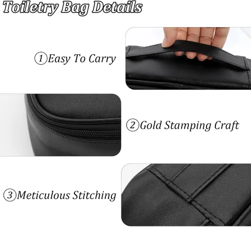 Vista 3 de Neceser de maquillaje transparente, 2 en 1, bolsa de aseo impermeable de viaje, bolsa de almacenamiento de gran capacidad, bolsa desmontable