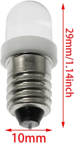 Vista 6 de Mini bombilla LED E10 de 0.2 W, 0.2 W, 3 V, bombillas de base de tornillo en miniatura, indicador LED para circuito de experimento casero