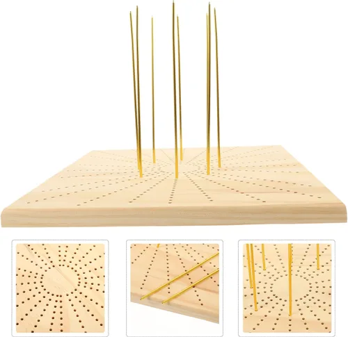 Vista 3 de VICASKY 1 juego de tablas tejidas para mantener la forma, tablero de bloqueo de madera, tapetes de bloqueo de ganchillo, suministros de tejer Como