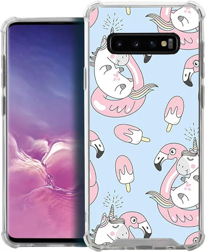 Vista 28 de CasesOnDeck - Funda compatible con Samsung Galaxy S10+ S10 Plus 6.4 pulgadas] S10+ Funda delgada, transparente y flexible de poliuretano