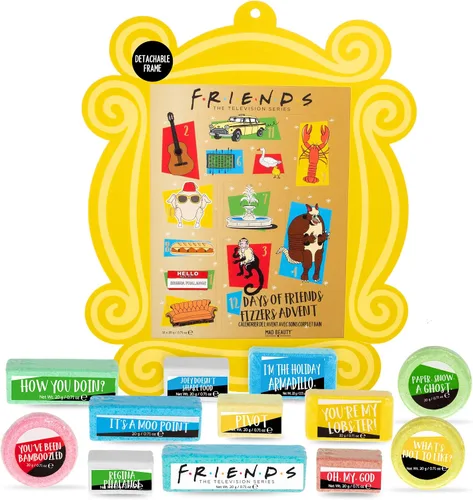 Vista 2 de MAD BEAUTY Calendario de Adviento de programas de televisión Friends, 12 días de baños, perfumadas para el cuidado corporal y bombas de baño