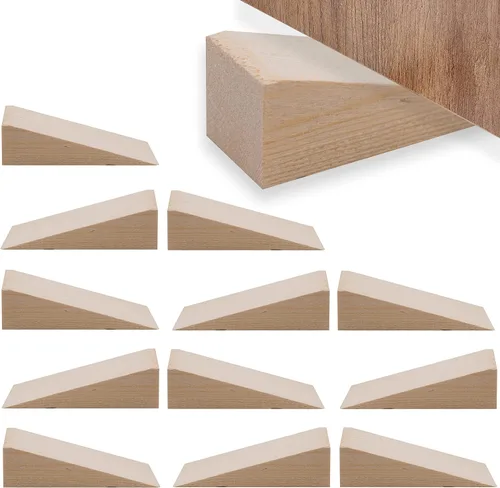 Vista 6 de Tope de puerta de madera antideslizante, cuñas de madera para la parte inferior de la puerta, cuña triangular de madera para el hogar, dormitorio