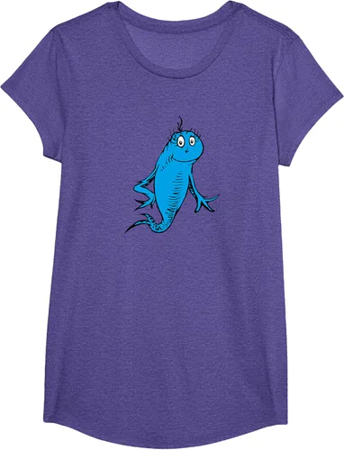 Vista 19 de Dr. Seuss Blue Fish Character - Camiseta con licencia oficial Negro