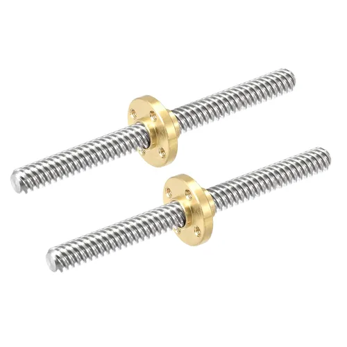 Vista 6 de DMiotech Paquete de 2 tornillos de plomo T8x2mm con tuerca de latón para impresora 3D, máquina CNC