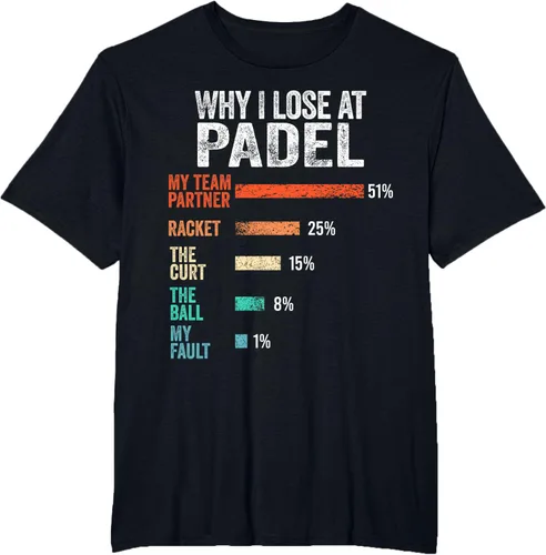 Vista 40 de Why I Lose at Padel Funny Game Padel Hombres Mujeres Camiseta de Padel