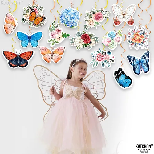Vista 8 de KatchOn, Remolinos colgantes de mariposa tropical, paquete de 30, no se puede hacer tú mismo, remolinos colgantes de mariposa de primavera