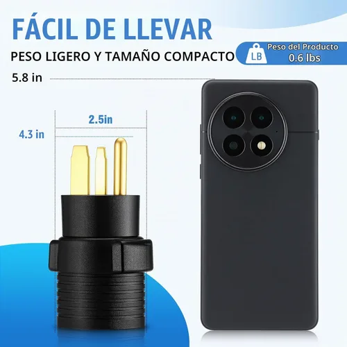 Vista 5 de Kanayu Adaptador de Secadora de 30 Amperios Compatible con Nema 6-50p a 10-30r Adaptador de Enchufe Macho de 3 Clavijas a Receptáculo Hembra de 3