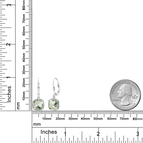 Vista 4 de Gem Stone King Aretes colgantes de plata de ley 925 de 0.315 pulgadas para mujer