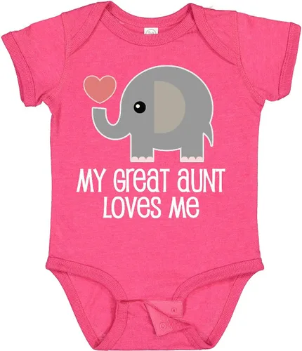 Vista 15 de inktastic Body para bebé Great Aunt Loves Me Elefante 0040 Negro