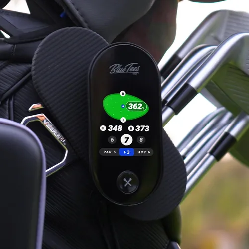 Vista 9 de Blue Tees Golf Ringer - GPS de golf magnético portátil, pantalla táctil, telémetro de distancia de golf resistente al agua, más de 40,000 campos