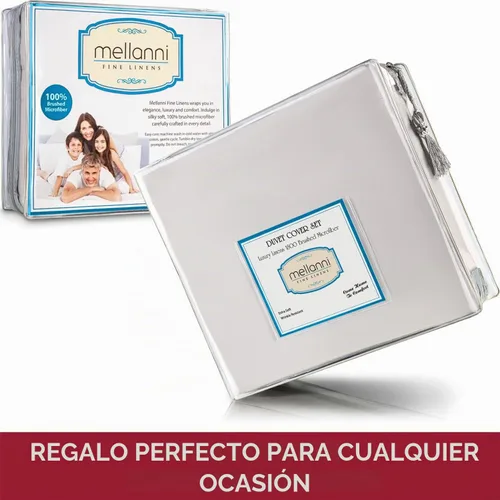 Vista 7 de Mellanni Juego de funda de edredón – Juego de ropa de cama de 3 piezas de la colección icónica – Lujo de hotel, extrasuave y refrescante – 1102