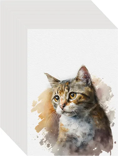Vista 10 de 100PCS 2.5x3.5 Watercolor Paper Bulk, 140lb/300g Cold Press Thick Water Color Paper Pad for Child Adult, White Art Paper for Drawing Painting