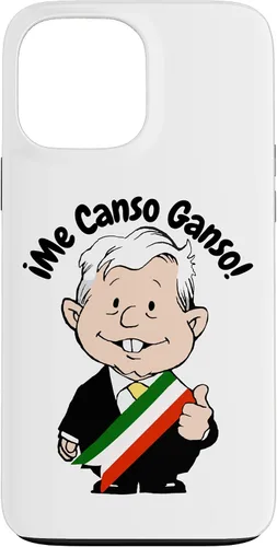 Vista 23 de Carcasa para iPhone 16 AMLO Amlito Me Canso Ganso Divertida y linda caricatura mexicana Muñeco