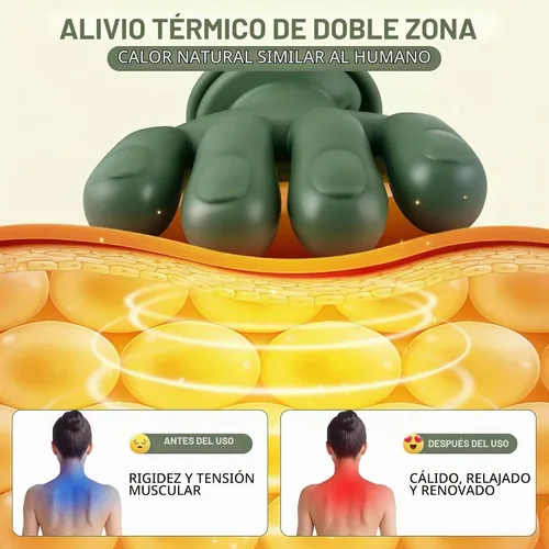 Vista 3 de Bionic - Masajeador de cuello y espalda, masajeador shiatsu calentado de 2 niveles, masaje de amasamiento de tejido profundo 4D, masaje de manos